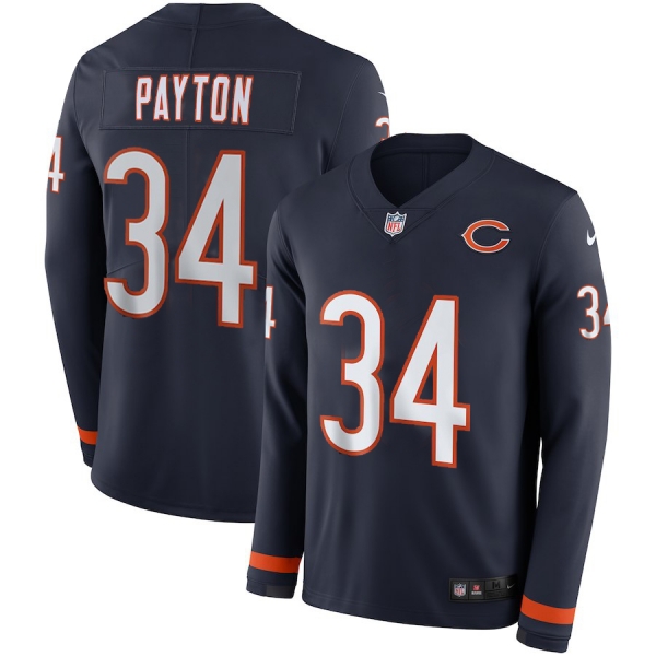 Men Chicago Bears 34 Payton blue Limited NFL Nike Therma Long Sleeve Jersey