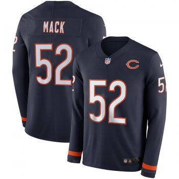 Men Chicago Bears 52 Mack blue Limited NFL Nike Therma Long Sleeve Jersey