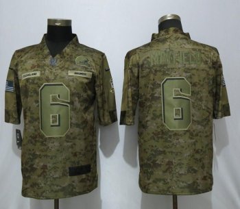 Men's Cleveland Browns 6 Mayfield Nike Camo Salute to Service Limited NFL Jerseys