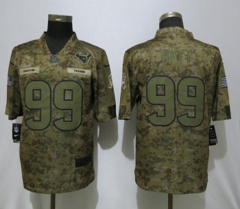 Men Houston Texans 99 Watt Nike Camo Salute to Service Limited NFL Jerseys