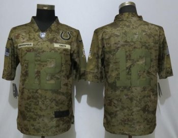 Men Indianapolis Colts 12 Luck Nike Camo Salute to Service Limited NFL Jerseys