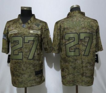 Men Jacksonville Jaguars 27 Fournette Nike Camo Salute to Service Limited NFL Jerseys