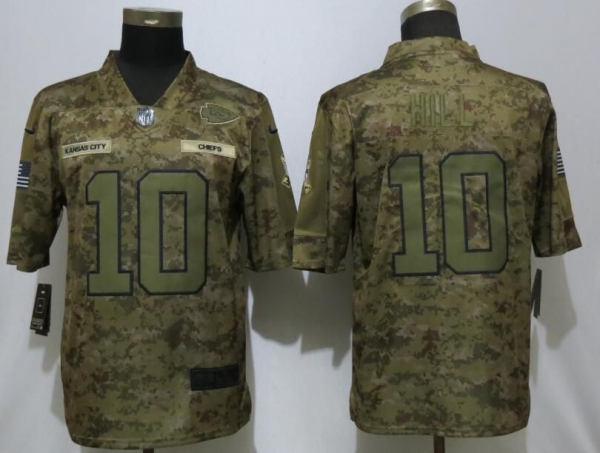 Men's Kansas City Chiefs 10 Hill Nike Camo Salute to Service Limited NFL Jerseys