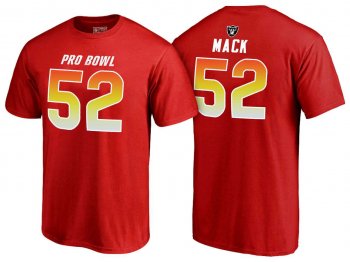 Men Khalil Mack Oakland Raiders AFC Red 2018 Pro Bowl Name & Number T-Shirt