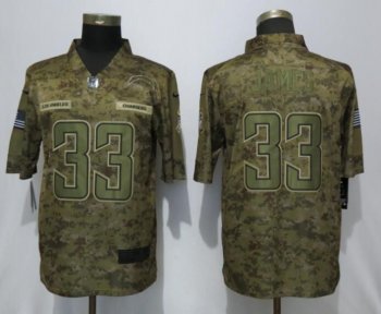 Men Los Angeles Chargers 33 James Nike Camo Salute to Service Limited NFL Jerseys