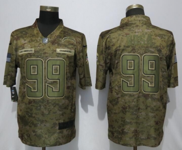 Men Los Angeles Chargers 99 Bosa Nike Camo Salute to Service Limited NFL Jerseys