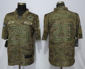 Men Miami Dolphins 29 Fitzpatrick Nike Camo Salute to Service Limited NFL Jerseys