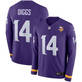 Men Minnesota Vikings 14 Diggs purple Limited NFL Nike Therma Long Sleeve Jersey