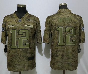 Men's New England Patriots 12 Brady Nike Camo Salute to Service Limited NFL Jerseys