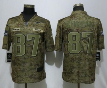 Men's New England Patriots 87 Gronkowski Nike Camo Salute to Service Limited NFL Jerseys