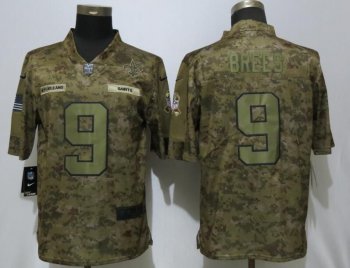 Men's New Orleans Saints 9 Brees Nike Camo Salute to Service Limited NFL Jerseys