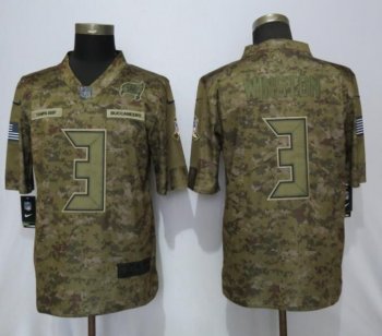 Men Tampa Bay Buccaneers 3 Winston Nike Camo Salute to Service Limited NFL Jerseys