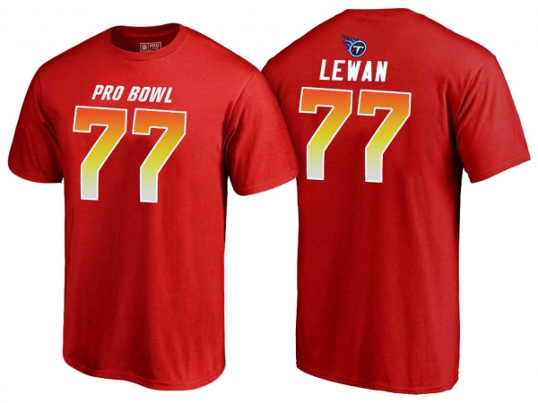 Men Taylor Lewan Tennessee Titans AFC Red 2018 Pro Bowl Name & Number T-Shirt