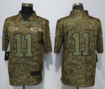 Men's Washington Red Skins 11 Smith Nike Camo Salute to Service Limited NFL Jerseys