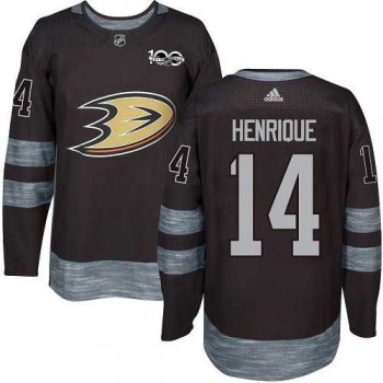 Men's Adidas Anaheim Ducks #14 Adam Henrique Black 1917-2017 100th Anniversary Stitched NHL Jersey