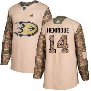 Men's Adidas Anaheim Ducks #14 Adam Henrique Camo Authentic 2017 Veterans Day Stitched NHL Jersey