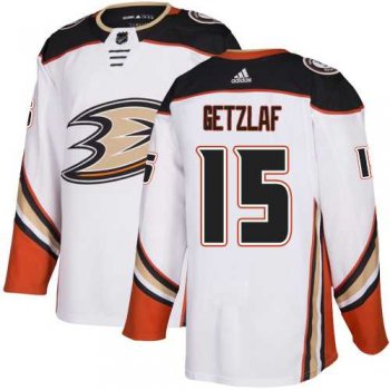 Men's Adidas Anaheim Ducks #15 Ryan Getzlaf White Road Authentic Stitched NHL Jersey