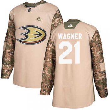 Men's Adidas Anaheim Ducks #21 Chris Wagner Camo Authentic 2017 Veterans Day Stitched NHL Jersey