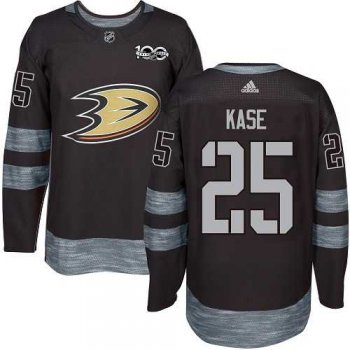 Men's Adidas Anaheim Ducks #25 Ondrej Kase Black 1917-2017 100th Anniversary Stitched NHL