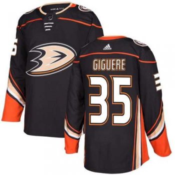 Men's Adidas Anaheim Ducks #35 Jean-Sebastien Giguere Black Home Authentic Stitched NHL Jersey