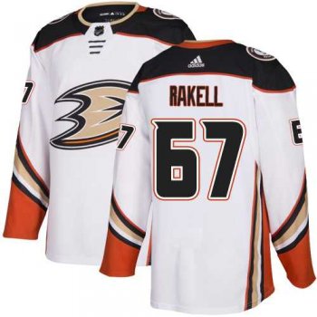 Men's Adidas Anaheim Ducks #67 Rickard Rakell White Road Authentic Stitched NHL Jersey