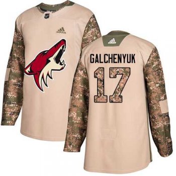 Men's Adidas Arizona Coyotes #17 Alex Galchenyuk Camo Authentic 2017 Veterans Day Stitched NHL Jersey