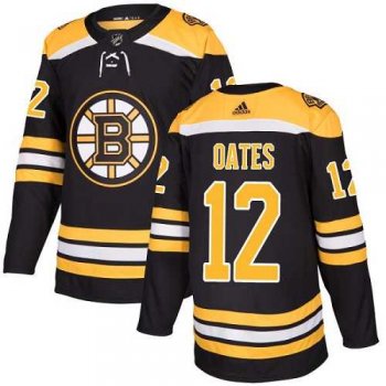 Men's Adidas Boston Bruins #12 Adam Oates Black Home Authentic Stitched NHL Jersey