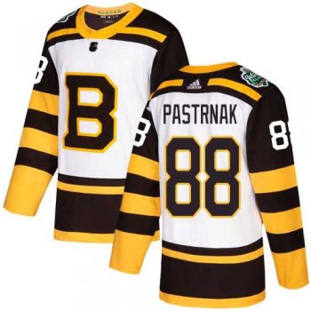 Men's Adidas Boston Bruins #88 David Pastrnak White Authentic 2019 Winter Classic Stitched NHL Jersey