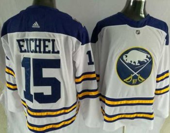 Men's Adidas Buffalo Sabres #15 Jack Eichel White Road Authentic Stitched NHL