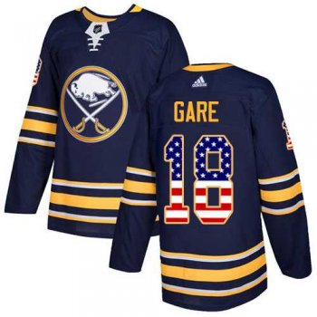 Men's Adidas Buffalo Sabres #18 Danny Gare Navy Blue Home Authentic USA Flag Stitched NHL Jersey