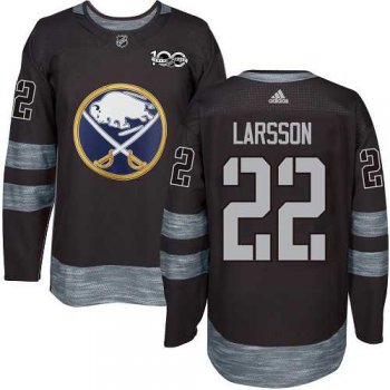 Men's Adidas Buffalo Sabres #22 Johan Larsson Black 1917-2017 100th Anniversary Stitched NHL