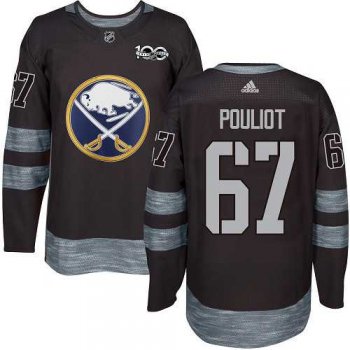 Men's Adidas Buffalo Sabres #67 Benoit Pouliot Black 1917-2017 100th Anniversary Stitched NHL Jersey