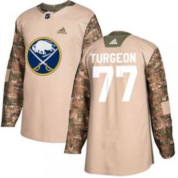 Men's Adidas Buffalo Sabres #77 Pierre Turgeon Camo Authentic 2017 Veterans Day Stitched NHL Jersey