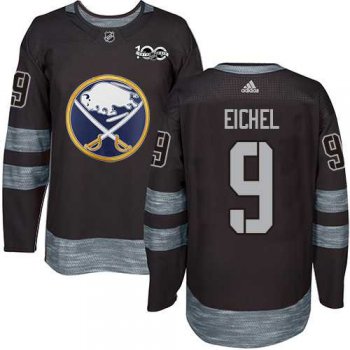 Men's Adidas Buffalo Sabres #9 Jack Eichel Black 1917-2017 100th Anniversary Stitched NHL Jersey