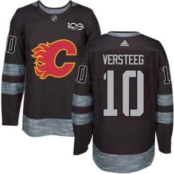 Men's Adidas Calgary Flames #10 Kris Versteeg Black 1917-2017 100th Anniversary Stitched NHL