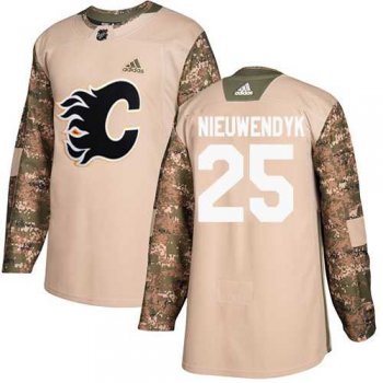 Men's Adidas Calgary Flames #25 Joe Nieuwendyk Camo Authentic 2017 Veterans Day Stitched NHL Jersey