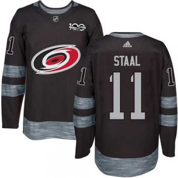 Men's Adidas Carolina Hurricanes #11 Jordan Staal Black 1917-2017 100th Anniversary NHL Jersey