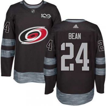 Men's Adidas Carolina Hurricanes #24 Jake Bean Black 1917-2017 100th Anniversary NHL Jersey