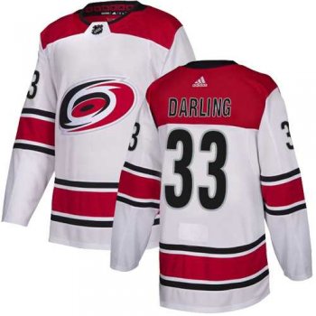 Men's Adidas Carolina Hurricanes #33 Scott Darling White Road Authentic Stitched NHL Jersey