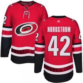 Men's Adidas Carolina Hurricanes #42 Joakim Nordstrom Authentic Red Home NHL Jersey