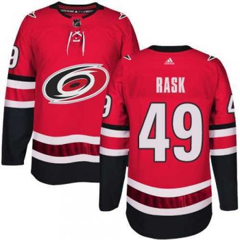 Men's Adidas Carolina Hurricanes #49 Victor Rask Authentic Red Home NHL Jersey