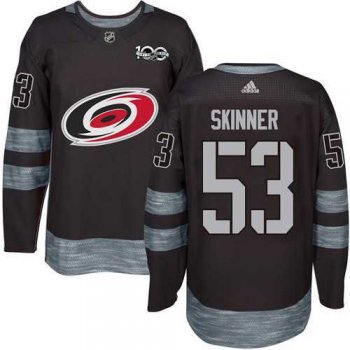 Men's Adidas Carolina Hurricanes #53 Jeff Skinner Black 1917-2017 100th Anniversary NHL Jersey