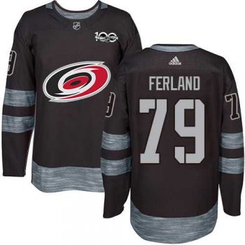 Men's Adidas Carolina Hurricanes #79 Michael Ferland Black 1917-2017 100th Anniversary Stitched NHL Jersey