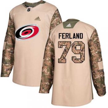 Men's Adidas Carolina Hurricanes #79 Michael Ferland Camo Authentic 2017 Veterans Day Stitched NHL Jersey