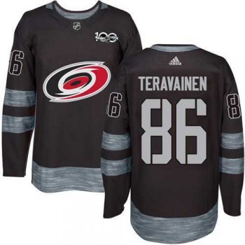 Men's Adidas Carolina Hurricanes #86 Teuvo Teravainen Black 1917-2017 100th Anniversary NHL Jersey