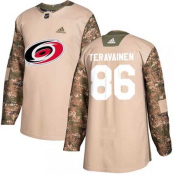 Men's Adidas Carolina Hurricanes #86 Teuvo Teravainen Camo Authentic 2017 Veterans Day Stitched NHL Jersey