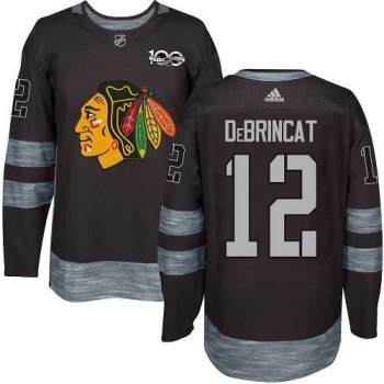 Men's Adidas Chicago Blackhawks #12 Alex DeBrincat Black 1917-2017 100th Anniversary Stitched NHL Jersey