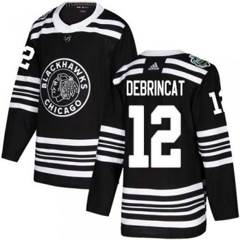 Men's Adidas Chicago Blackhawks #12 Alex DeBrincat Black Authentic 2019 Winter Classic Stitched NHL Jersey