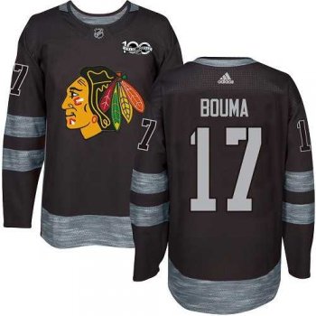 Men's Adidas Chicago Blackhawks #17 Lance Bouma Black 1917-2017 100th Anniversary Stitched NHL Jersey