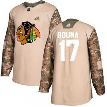 Men's Adidas Chicago Blackhawks #17 Lance Bouma Camo Authentic 2017 Veterans Day Stitched NHL Jersey